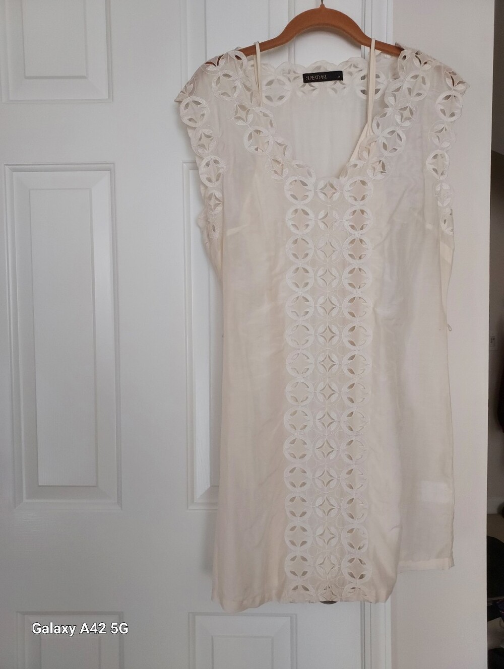 Cream Eyelet Shift Dress